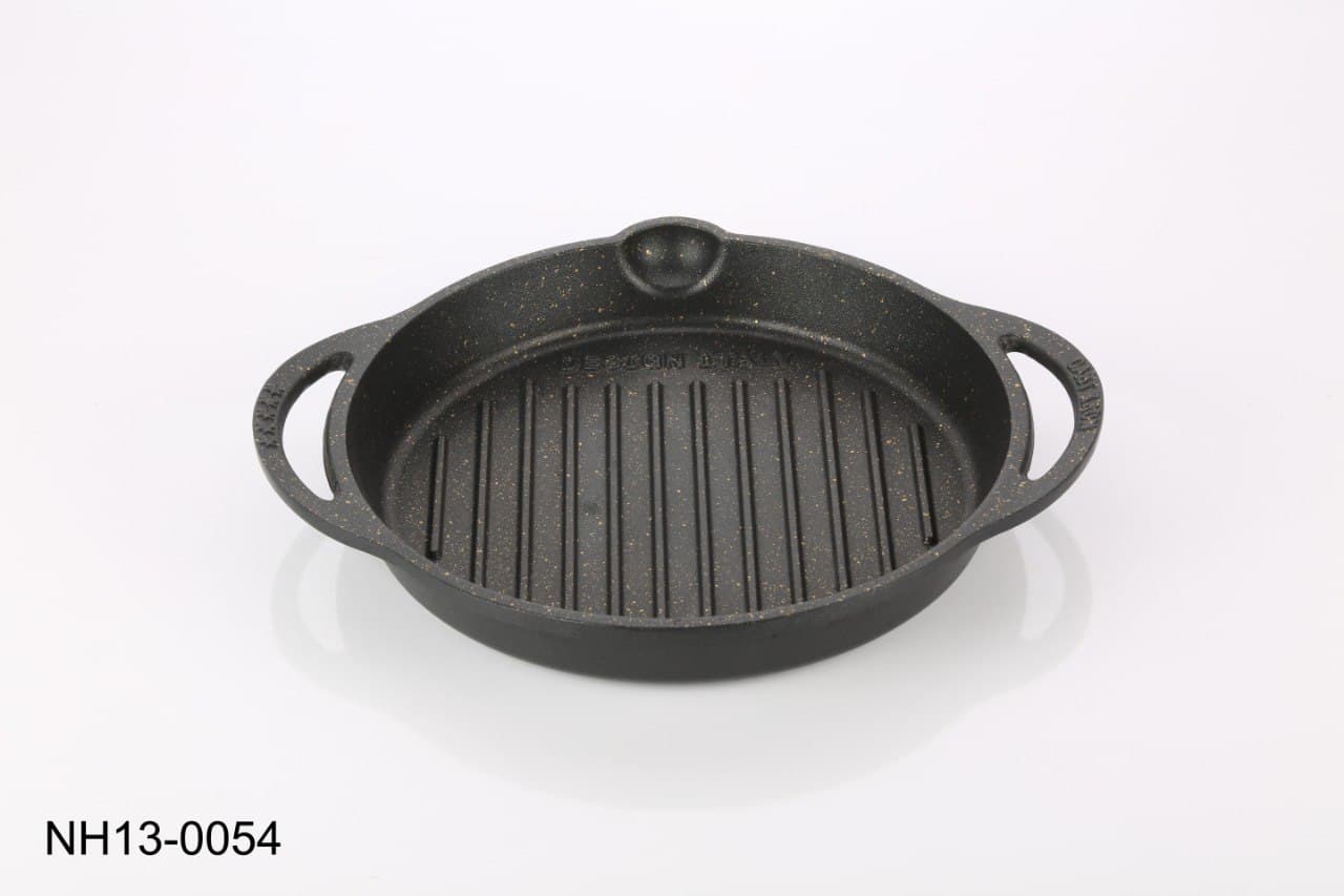 تابه گریل چدنی سنگین گرد لبه‌دار سایز ۲۶ مدل NH13-0054