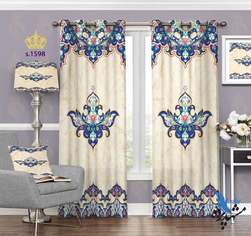 پرده پانچ طرح گل S1598
