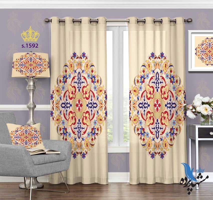 پرده پانچ طرح گل S1592