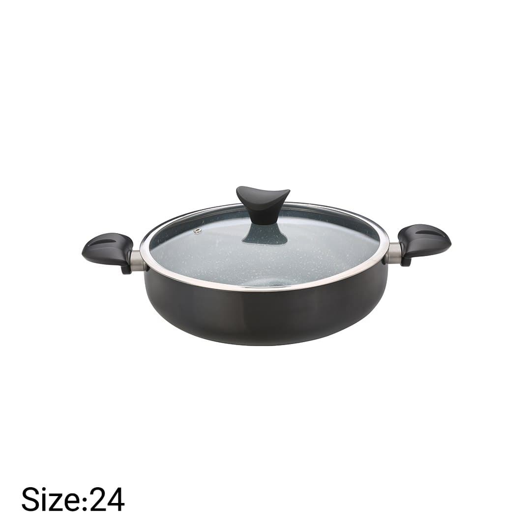تابه دو دسته گرانیتی نچسب نیوهوم سایز ۲۴ مدل NH13-0048