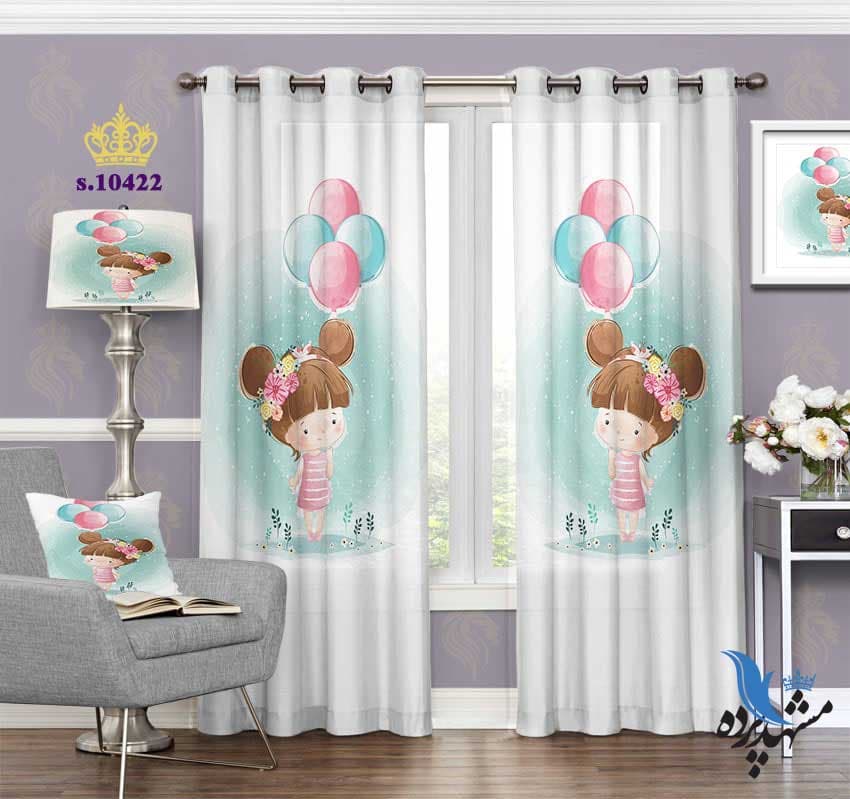 پرده پانچ دخترانه طرح دختر بچه S10422