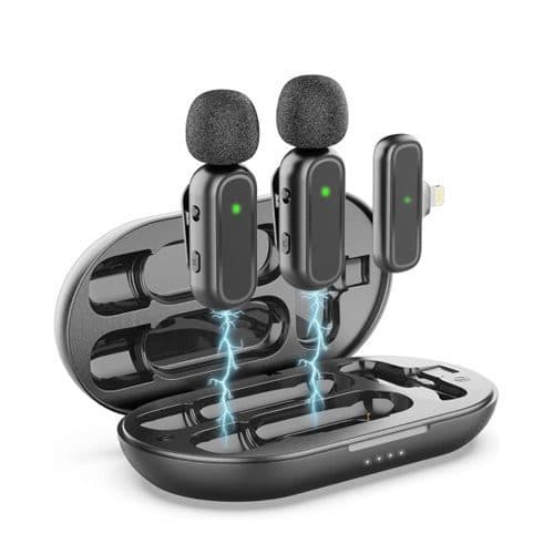 میکروفون موبایل بی سیم یقه ای انسر Answer K61 Dual Lightning Wireless Microphone — تصویر ۳