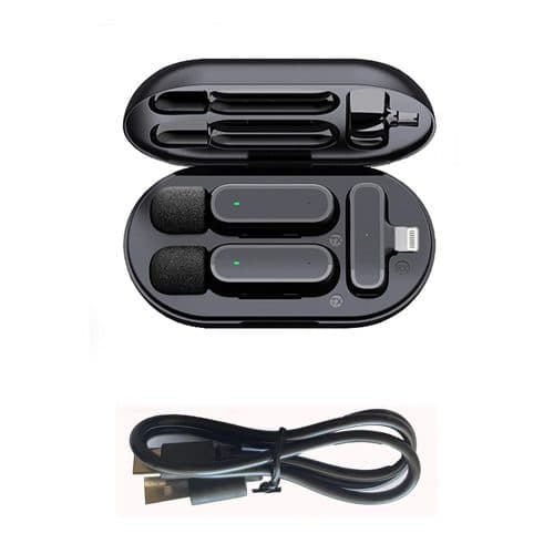 میکروفون موبایل بی سیم یقه ای انسر Answer K61 Dual Lightning Wireless Microphone — تصویر ۴