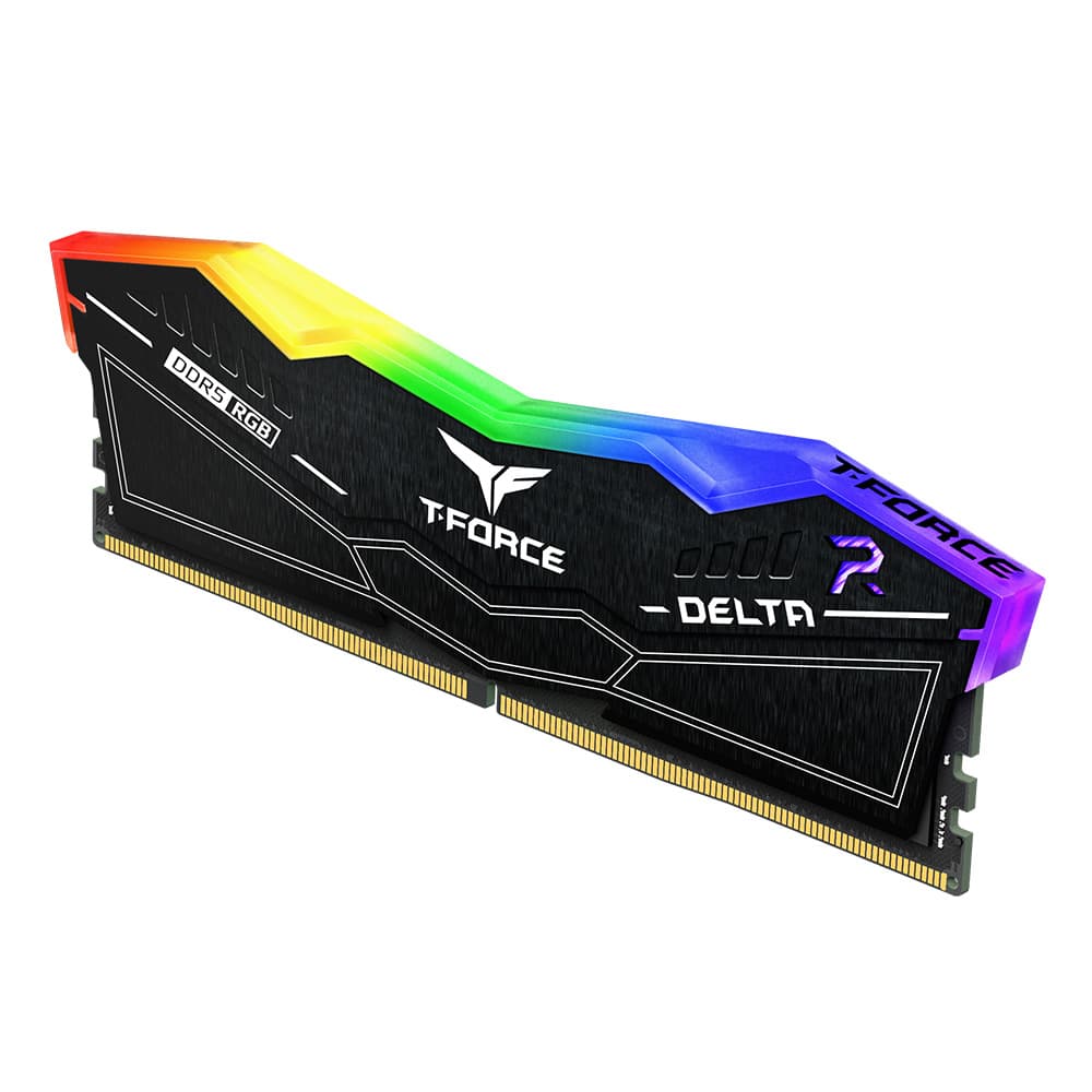 رم کامپیوتر تیم گروپ TeamGroup T-Force DELTA RGB DDR5 16GB Dual 5200MHz CL40 – Black — تصویر ۲