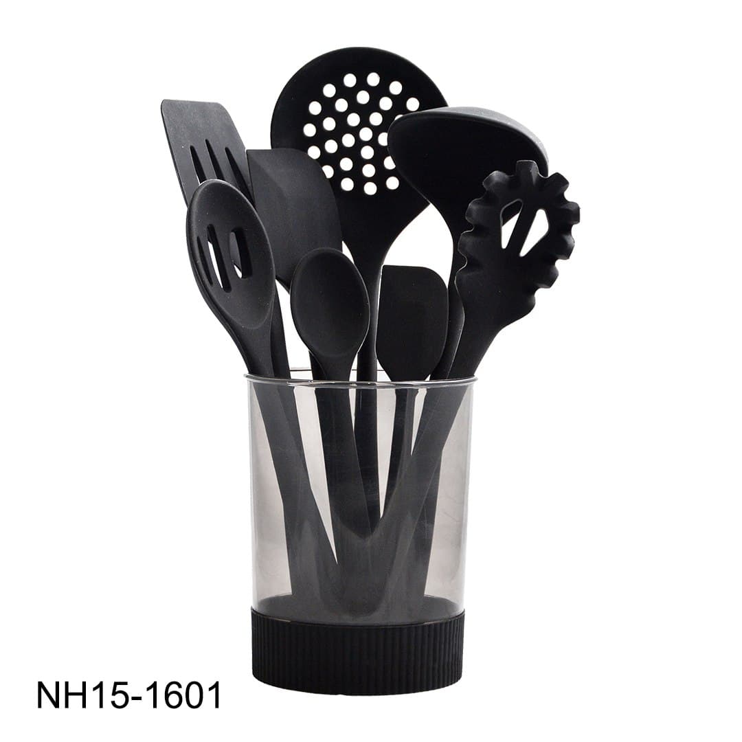 ست ۹ پارچه کفگیر و ملاقه تمام سیلیکونی نیوهوم مدل NH15-1601