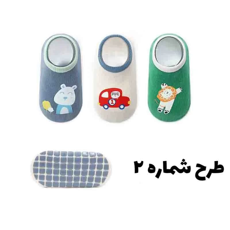 جوراب بچه گانه عروسکی فضایی مجموعه 3 عددی — تصویر ۴