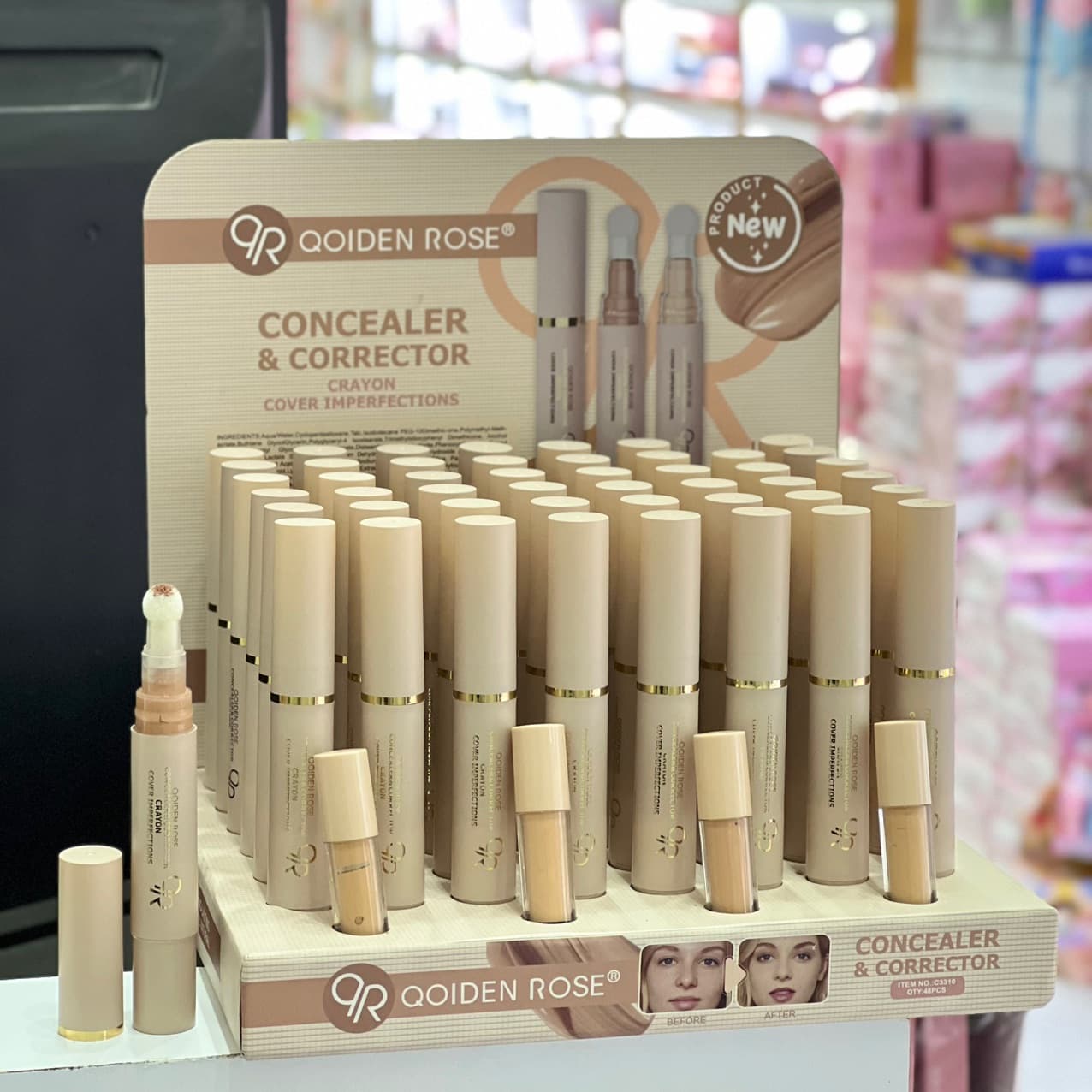 کانسیلر پد دار 3310 تستر دار QOIDEN ROSE