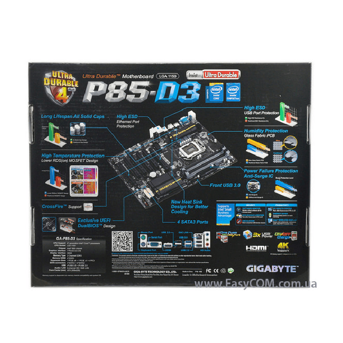 مادربرد استوک گیگابایت مدل GA-P85-DDR3 — تصویر ۳