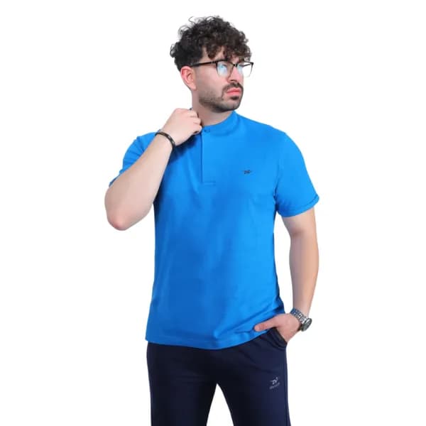 تیشرت یقه سه سانت مردانه درفش کد 1038 — تصویر ۳