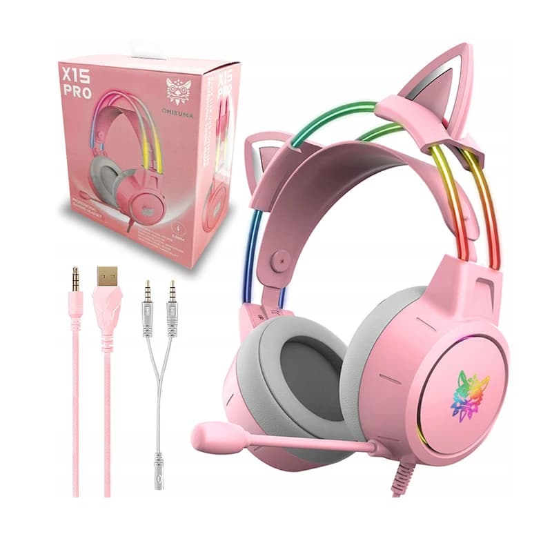 هدست گیمینگ اونیکوما مدل Onikuma Gaming X15 Pro Cat Ears — تصویر ۵
