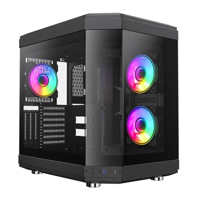 کیس گیمینگ کامپیوتر گیم مکس مدل HYPE Black — تصویر ۲
