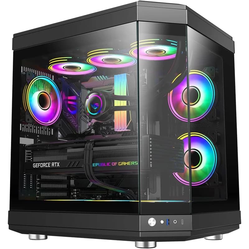 کیس گیمینگ کامپیوتر گیم مکس مدل HYPE Black — تصویر ۵