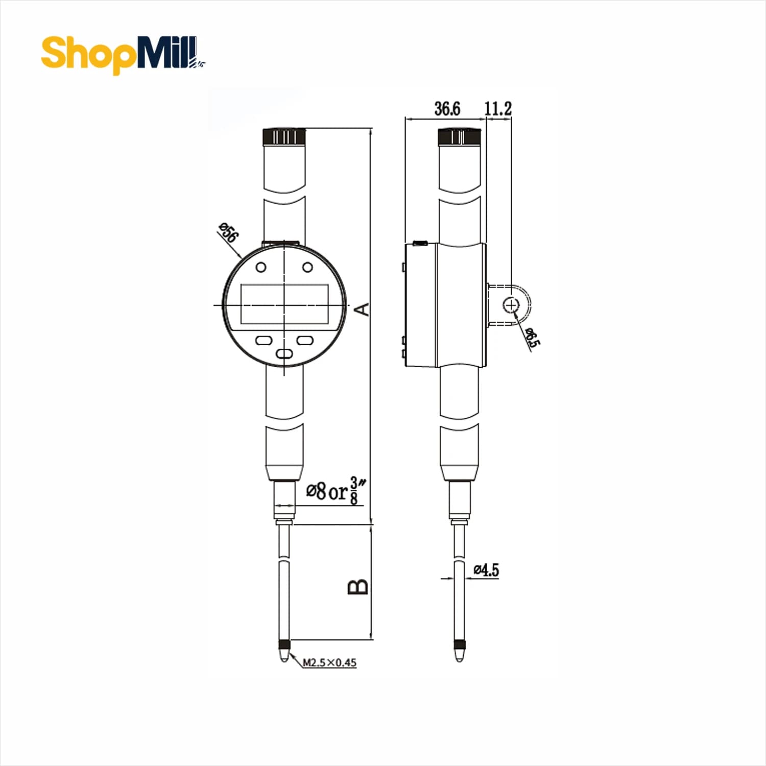 ساعت اندیکاتور دیجیتال 25/4 میلی متر IP65 داسکوا (Dasqua) مدل 0010-5820 — تصویر ۴