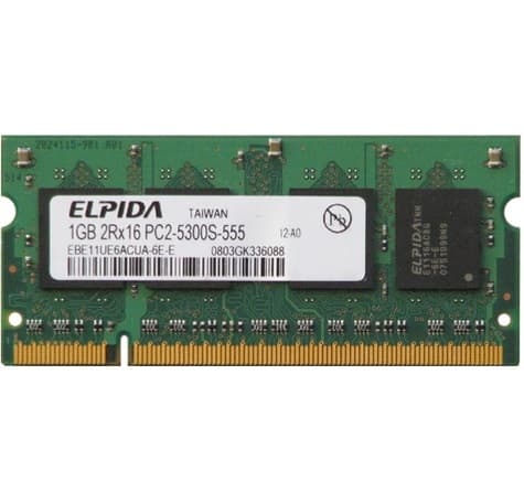 رم لپ تاپ Elpida 1GB مدل 2Rx16 PC2 باس ۵۳۰۰S
