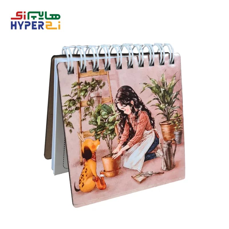 دفترچه یادداشت چوبی طرح دختر کد3