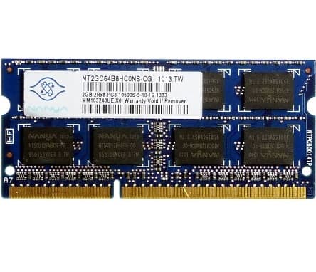 رم لپ تاپ Nanya 2GB مدل 2Rx8 PC3 باس ۱۰۶۰۰S