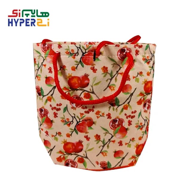 ساک کوچک یلدایی زمینه کرم طرح انار — تصویر ۲