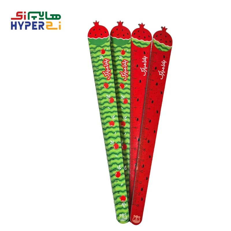 خط کش 15 سانتی چوبی یلدا (سبزوقرمز رندوم)