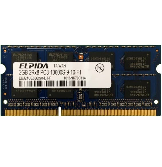 رم لپ تاپ Elpida 2GB مدل 2Rx8 PC3 باس ۱۰۶۰۰S