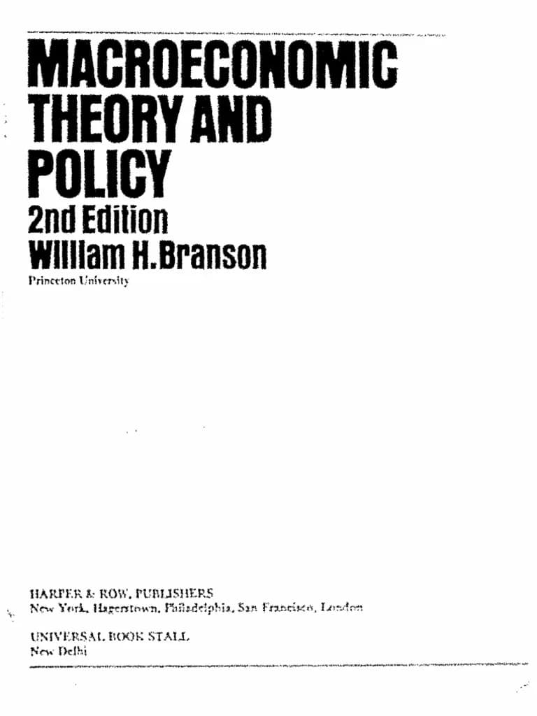 کتاب Macroeconomic Theory and Policy (نظریه و سیاست اقتصاد کلان) نسخه انگلیسی PDF | ویلیام اچ. برانسون — تصویر ۴