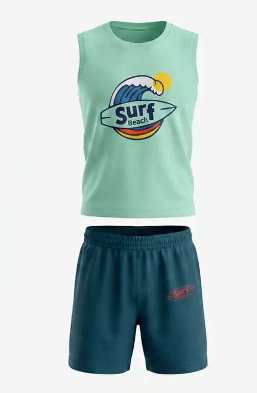تاپ و شلوارک طرح Surf پسرانه (18 ماه تا 7 سال) کد 627828 — تصویر ۶