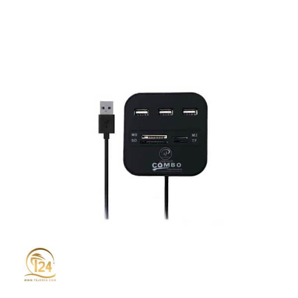 هاب سه پورت USB 2.0 وکارت خوان ایکس پی مدل HC836
