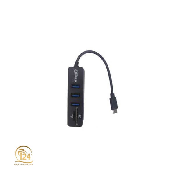 هاب سه پورت USB 2.0 وکارت خوان ایکس پی مدل HC834