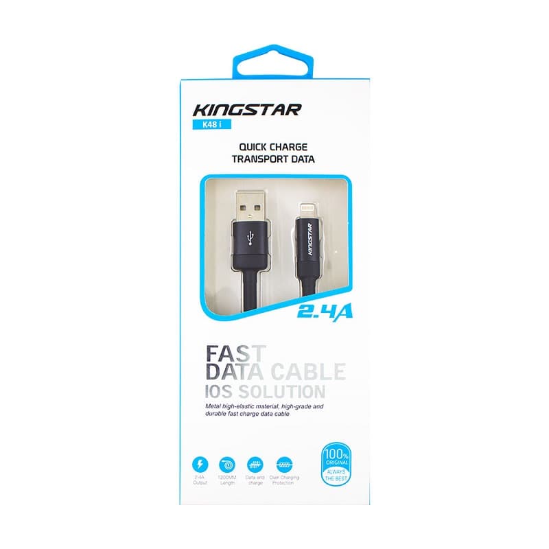 کابل تبدیل USB به لایتنینگ کینگ استار مدل K48-i طول 1.2 متر — تصویر ۳
