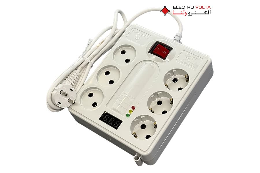 محافظ ولتاژ 6 خانه دیجیتال پارت الکتریک کابل 1.8 متری