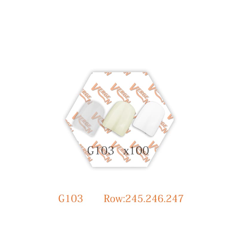 ناخن مصنوعی 100 عددی کوتاه کرم با کد G103 برند vergen