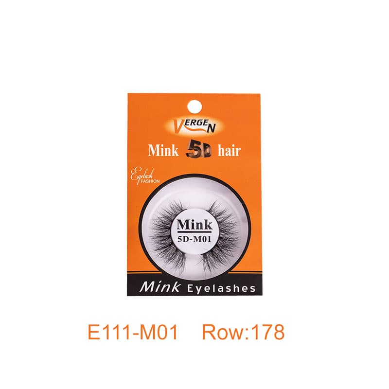 مژه مصنوعی ابریشمی mink) 5D) با کد E111-01 برند vergen
