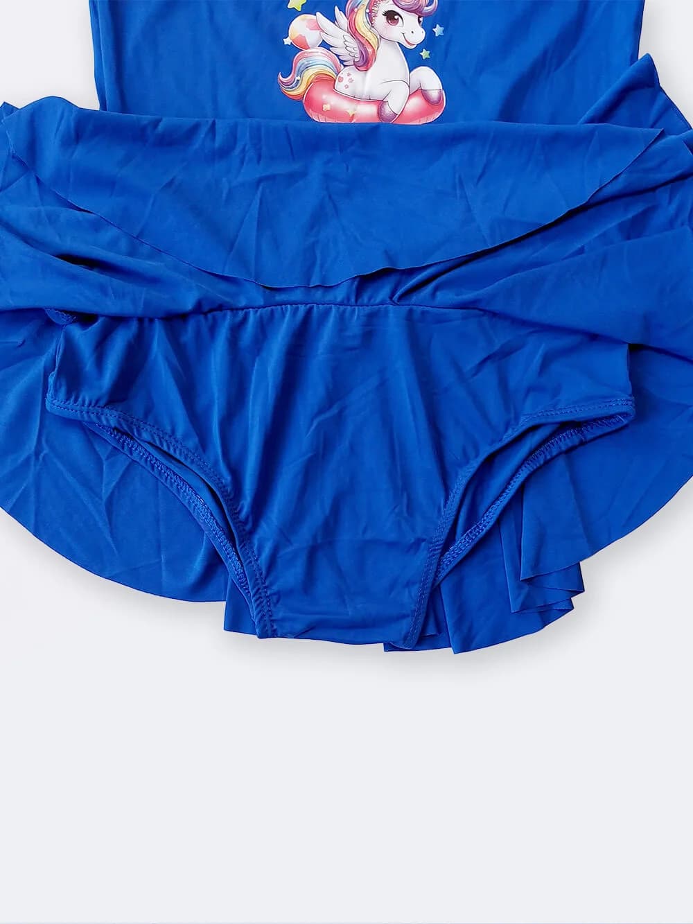 مایو بچگانه دخترانه دامنی پوشیده آبی با ست کلاه شنا برای استخر اسپیدو ( Speedo ) — تصویر ۵