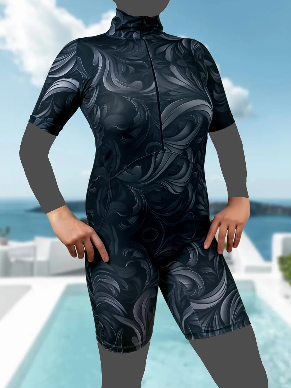 مایو پوشیده برای استخر بصورت نیمه اسلامی زنانه سرهمی شیک و جذاب اسپیدو ( Speedo ) — تصویر ۳