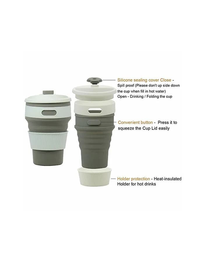 ماگ سیلیکونی تاشو Collapsible Coffee Cup 350ml — تصویر ۵