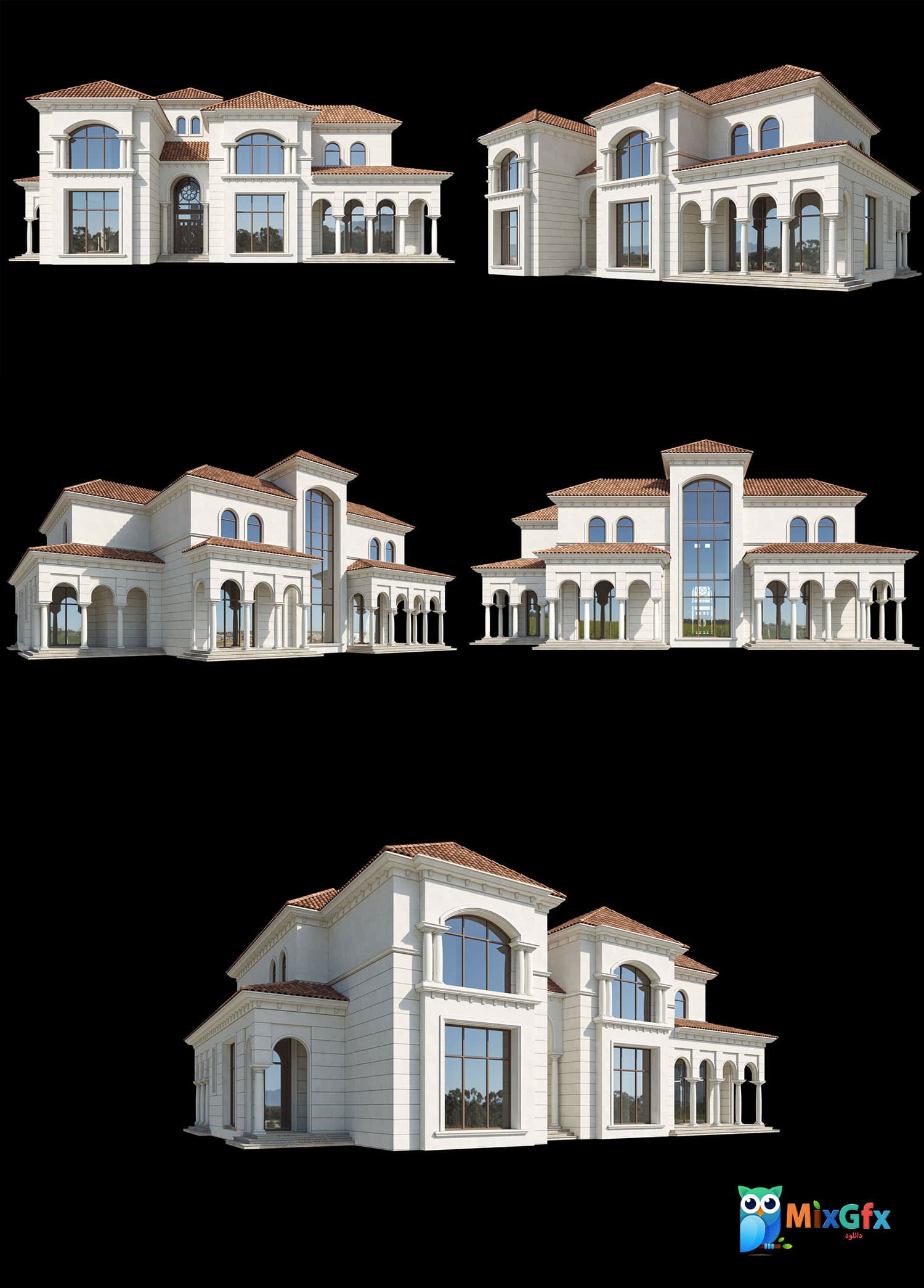 دانلود مدل سه بعدی ویلای مدیترانه ای Mediterranean Villa