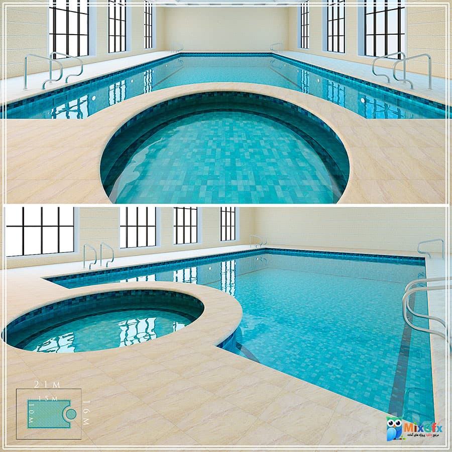 دانلود مدل سه بعدی سالن استخر سرپوشیده Swimming pool