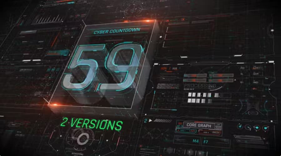 پروژه افترافکت شمارش معکوس سایبری Cyber Countdown AfterEffect