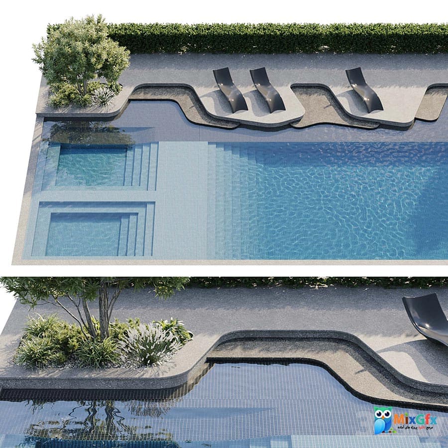 دانلود مدل سه بعدی استخر ویلا pool