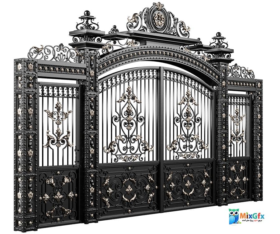 دانلود ابجکت درب فرفورژه فلزی ورودی Forged gates