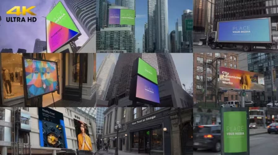 پروژه افترافکت موکاپ های تبلیغاتی شهر City Advertising Mockups
