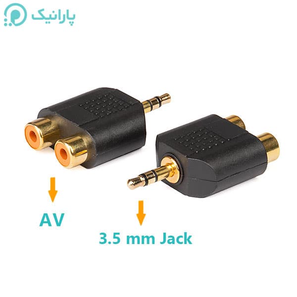 تبدیل 2 به 1 AV به جک 3.5 میلی متری مادگی به نری
