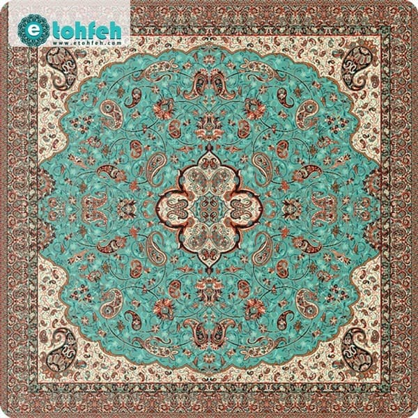 رومیزی مربع ترمه طرح شاه عباسی کد ۶۱۷