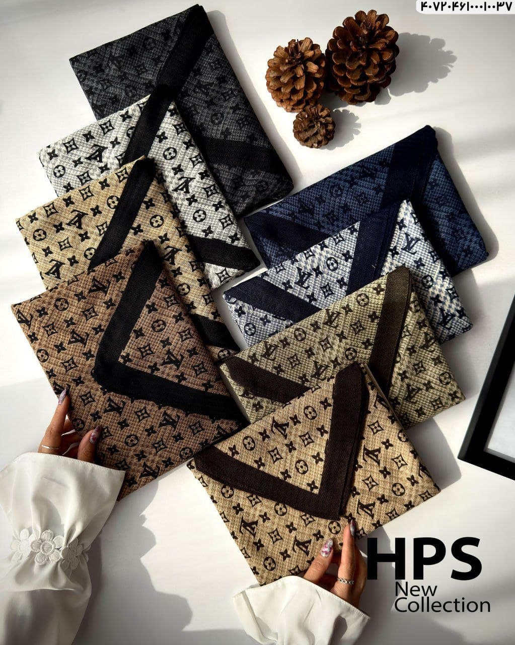 روسری نخی سی اسکارف HPS طرح مونوگرام فلت‌لی