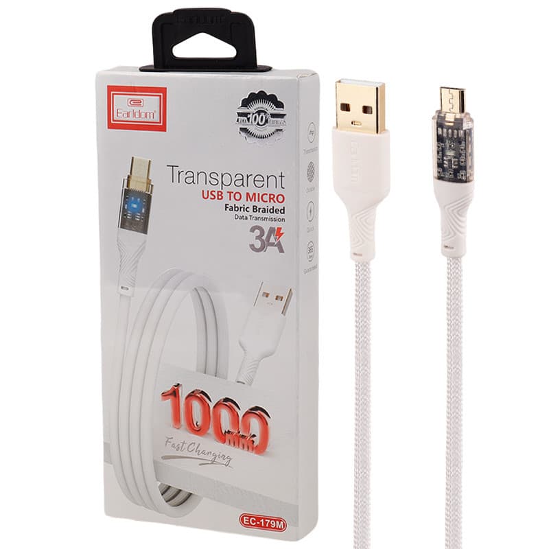 کابل میکرو یو اس بی فست شارژ Earldom EC-179M 3A 1m — تصویر ۲