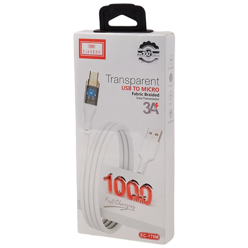 کابل میکرو یو اس بی فست شارژ Earldom EC-179M 3A 1m — تصویر ۳