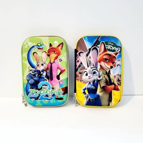 جامدادی تبلتی بزرگ طرح زوتوپیا (Zootopia) | کیف لوازم تحریر جادار ضد ضربه (EVA) با سازمان‌دهنده دوطرفه و چاپ سه‌بعدی باکیفیت دیزنی