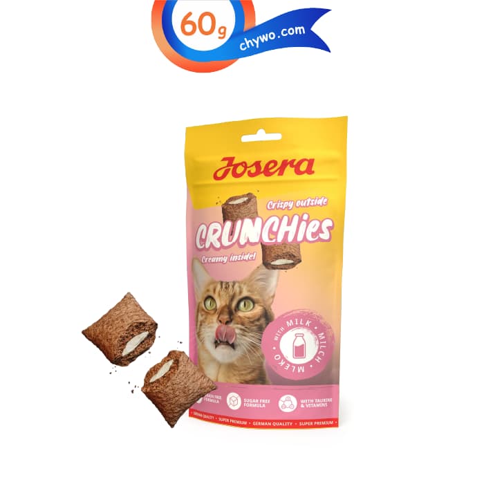 تشویقی مغزدار کرانچی گربه جوسرا طعم شیر وزن 60 گرم Josera Crunchies Milk