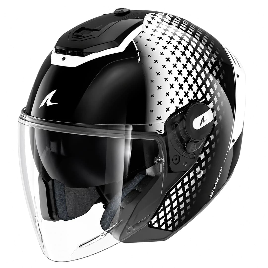 کلاه کاسکت بدون فک SHARK مدل RS JET STRIDE BLACK WHITE BLACK — تصویر ۶
