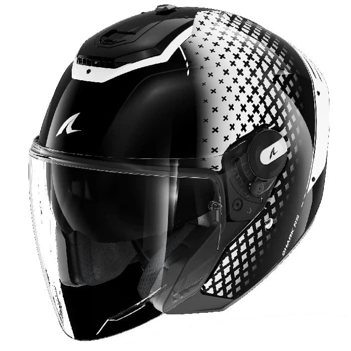 کلاه کاسکت بدون فک SHARK مدل RS JET STRIDE BLACK WHITE BLACK
