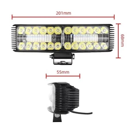 پروژکتور بزرگ مستطیلی LED موتورسیکلت HK مدل BLACK — تصویر ۳